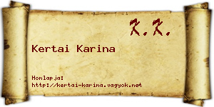 Kertai Karina névjegykártya